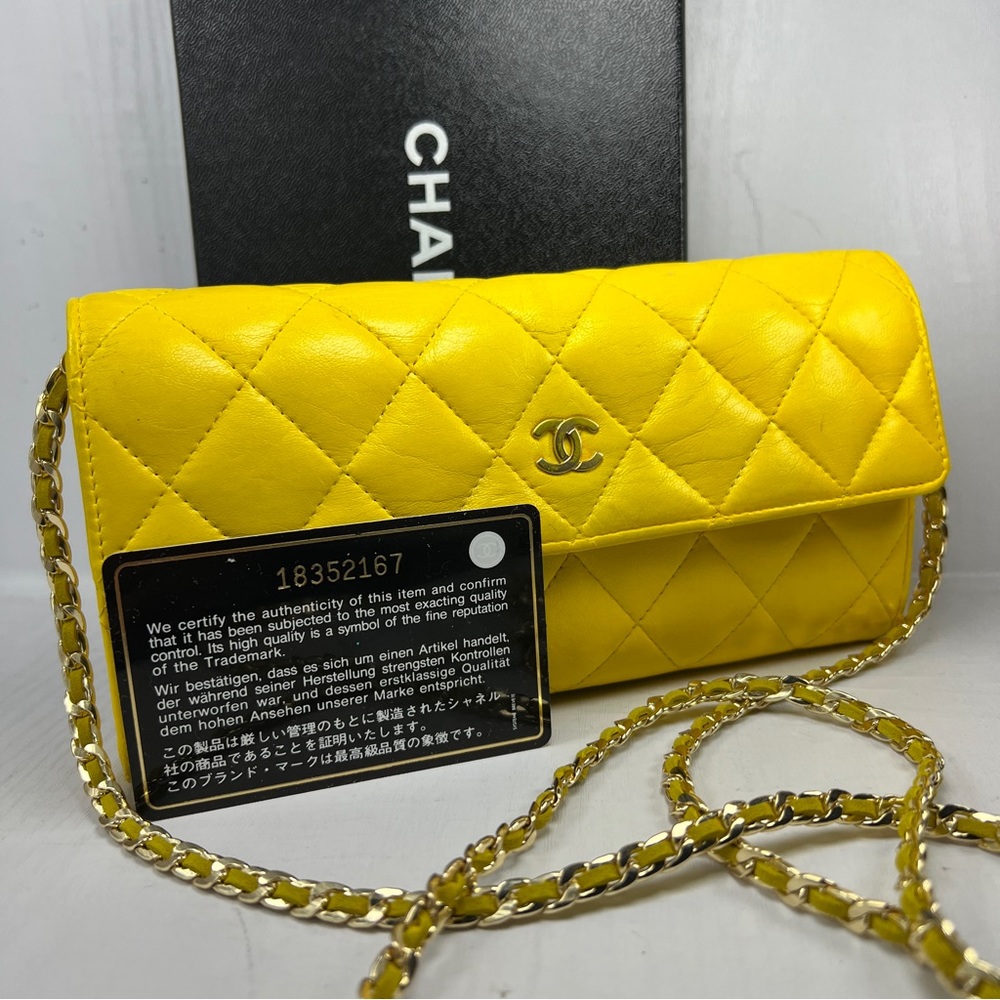 SOLD 💛 Chanel Quilted Lambskin Yellow WOC